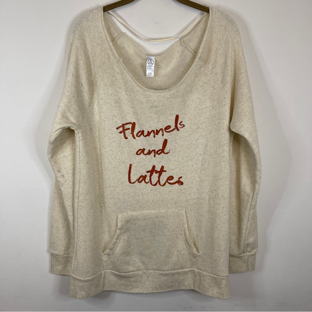 Alternative Earth Flannels and Lattes Sweatshirt Top Size 2XL